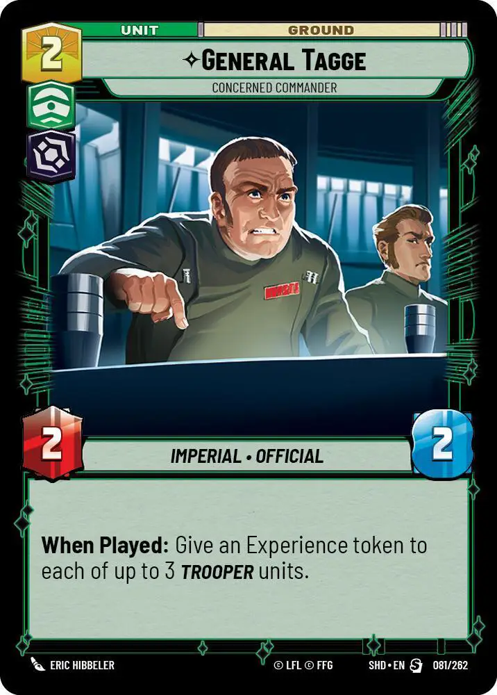 General Tagge, Concerned Commander