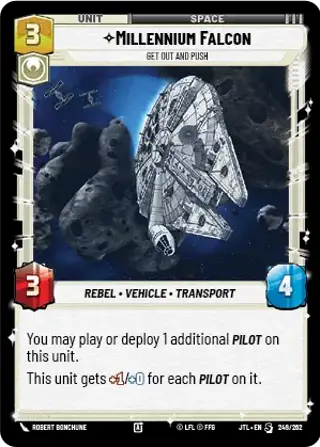 Millennium Falcon, Get out and push