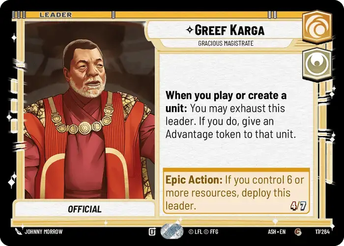 Greef Karga, Gracious Magistrate