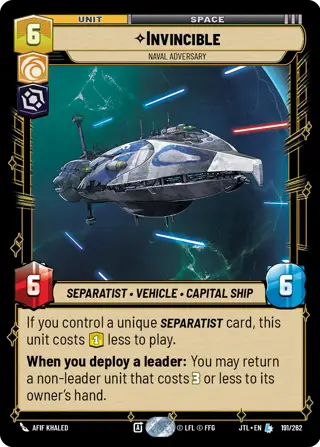 Invincible, Naval Adversary