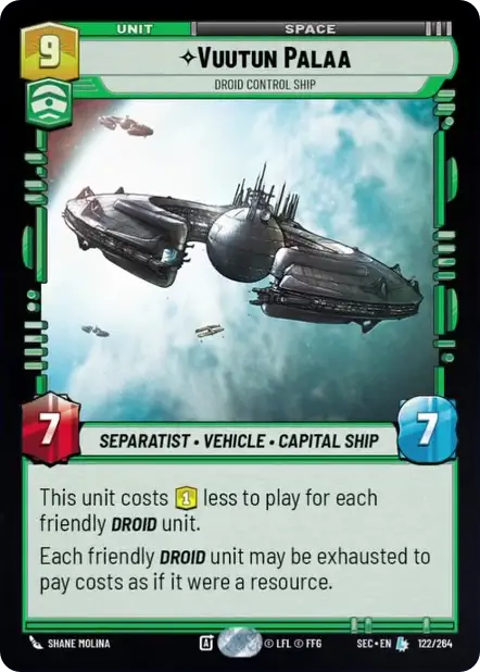 Vuutun Palaa, Droid Control Ship