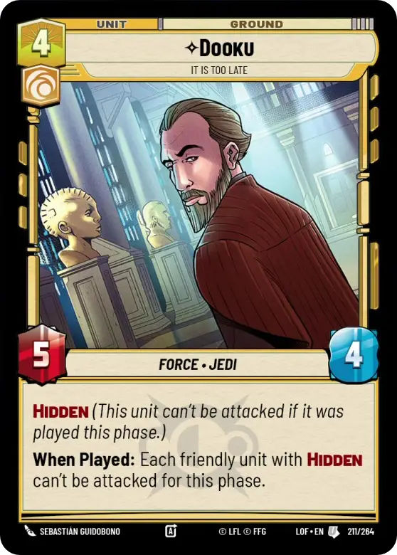 Dooku, It is too late