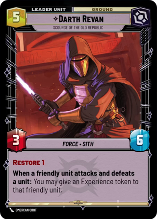 Darth Revan, Scourge Of The Old Republic Unit