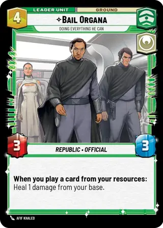 Bail Organa, Doing everything he can