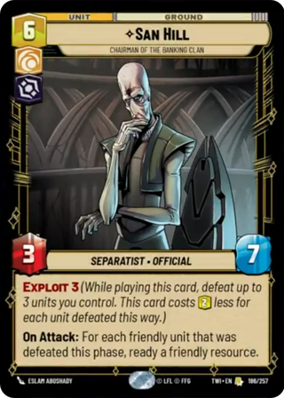 San Hill, Chairman Of The Banking Clan