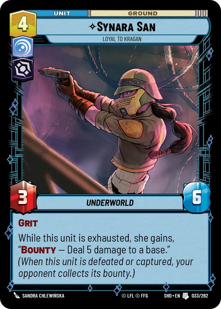 Synara San, Loyal to Kragan