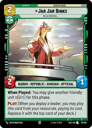 Jar Jar Binks, Mesa Propose...
