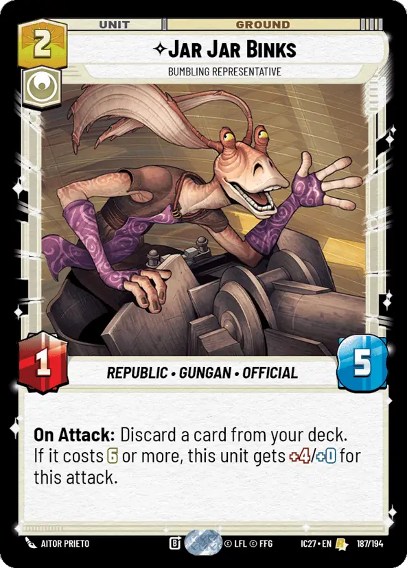Jar Jar Binks, Bumbling Representative