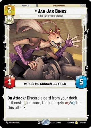 Jar Jar Binks, Bumbling Representative
