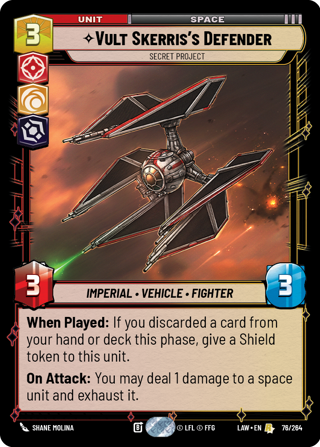 Vult Skerris's Defender, Secret Project