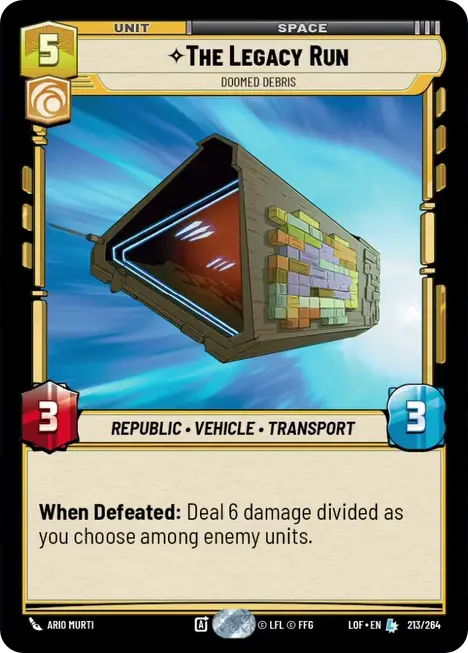 The Legacy Run, Doomed Debris
