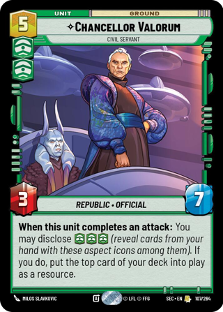 Chancellor Valorum, Civil Servant