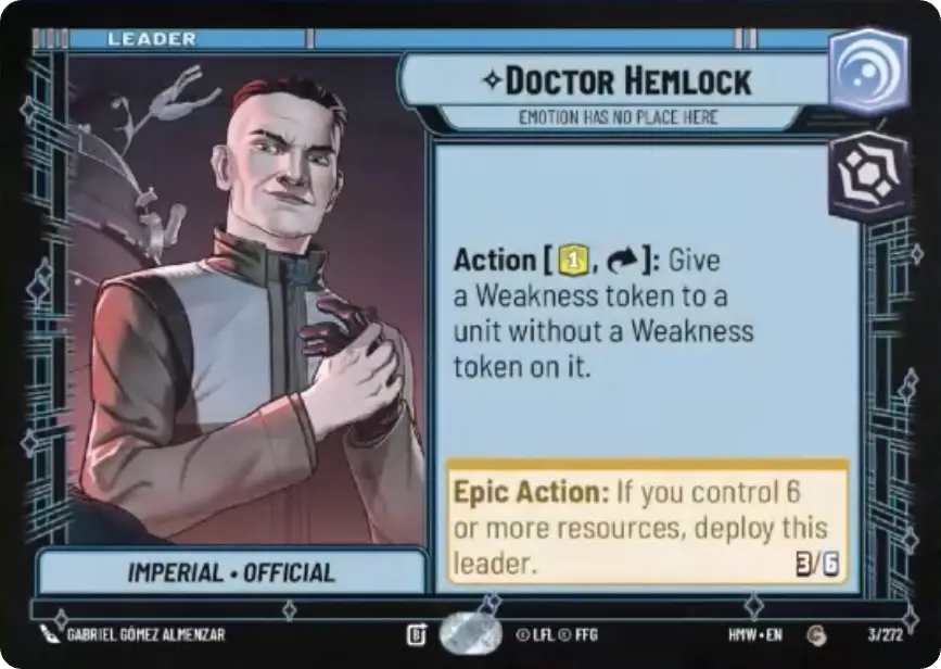 Doctor Hemlock, Emotion Has No Place Here