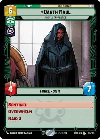 Darth Maul, Mindful Apprentice
