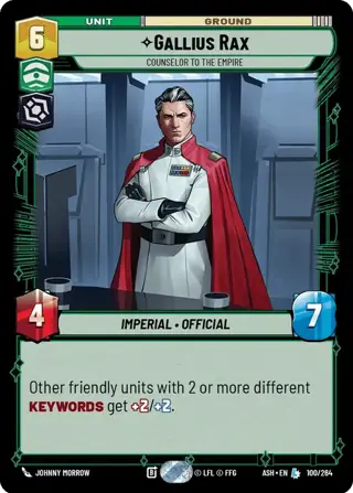 Gallius Rax, Counselor To The Empire