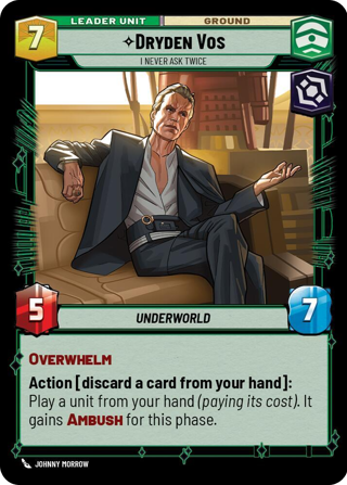 Dryden Vos, I Never Ask Twice Unit