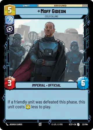 Moff Gideon, Cold Calling