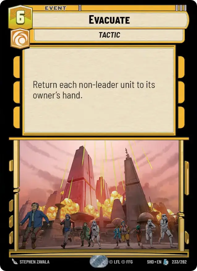 Evacuate