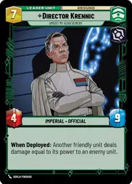 Director Krennic, Amidst my achievement