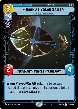 Dooku's Solar Sailer, Beautiful And Expensive