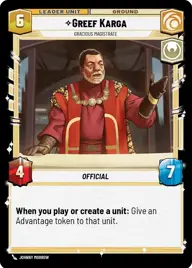 Greef Karga, Gracious Magistrate