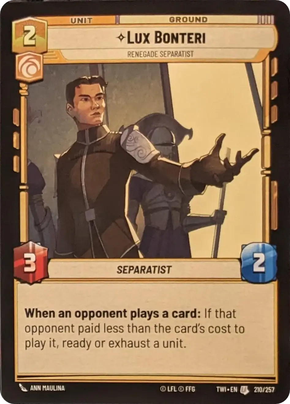 Lux Bonteri, Renegade Separatist