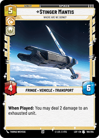 Stinger Mantis, Where Are We Going