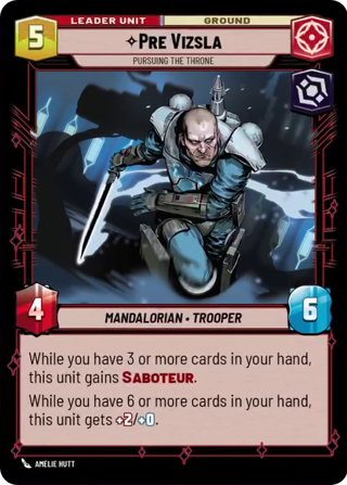 Pre Vizsla, Pursuing The Throne Unit