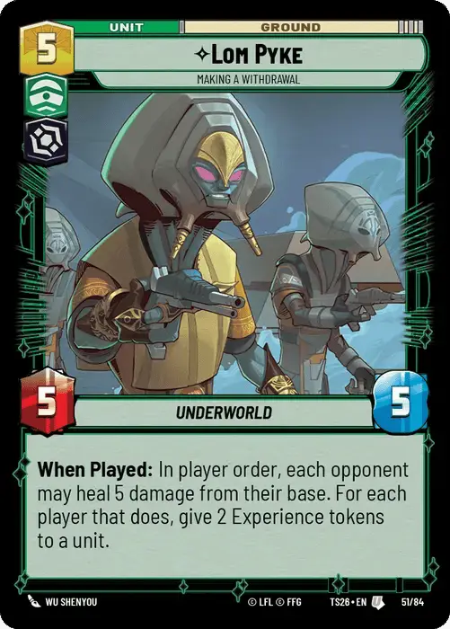 Lom Pyke, Making A Withdrawal