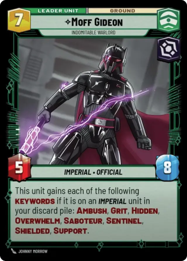 Moff Gideon, Indomitable Warlord