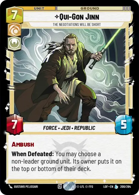 Qui-Gon Jinn, The negotiations will be short