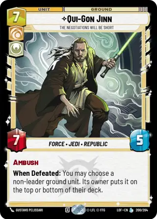 Qui-Gon Jinn, The negotiations will be short