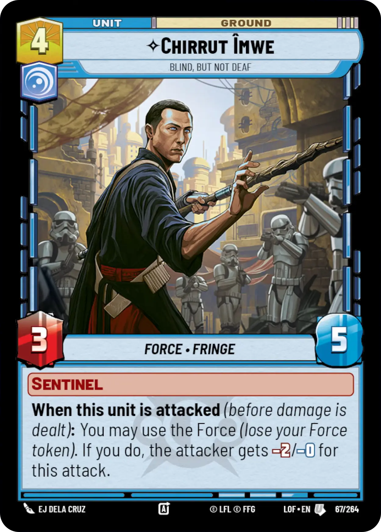 Chirrut Îmwe, Blind, but not Deaf