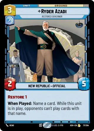 Ryder Azadi, Restored Governor
