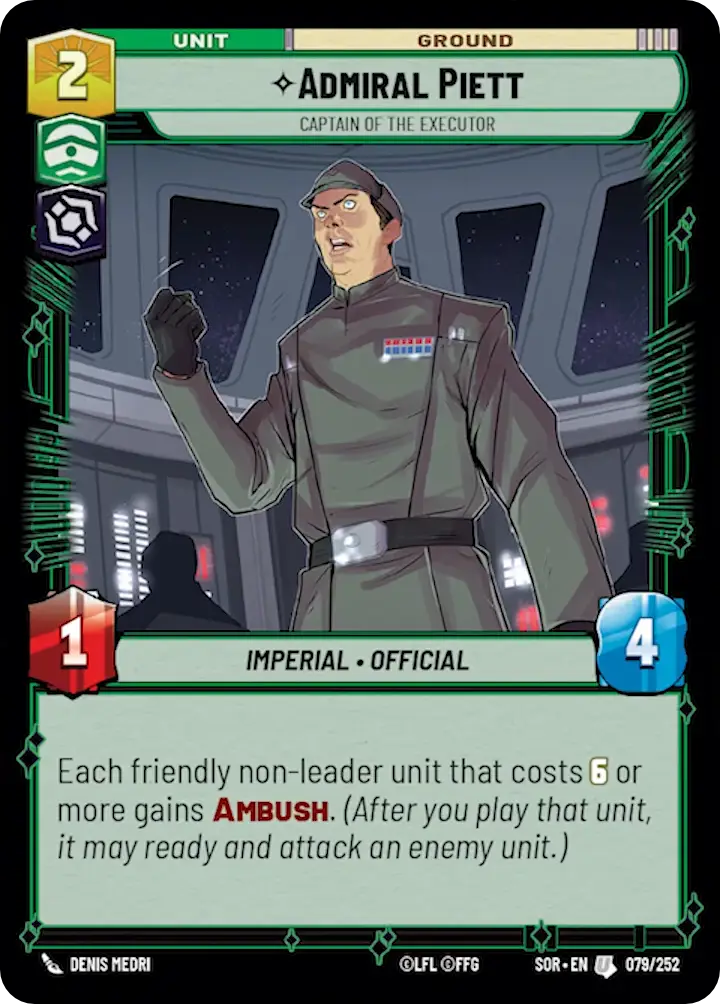Admiral Piett, Captain of the Executor