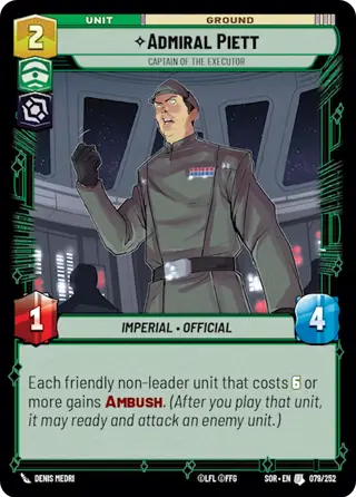 Admiral Piett, Captain of the Executor
