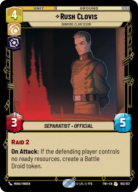 Rush Clovis, Banking Clan Scion