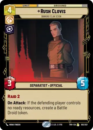 Rush Clovis, Banking Clan Scion