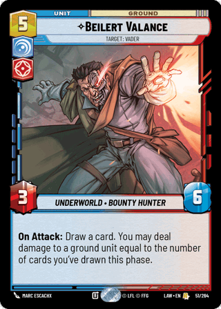 Beilert Valance, Target: Vader