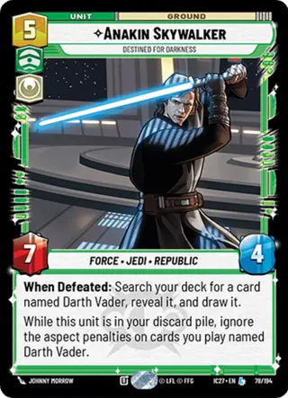 Anakin Skywalker, Destined For Darkness