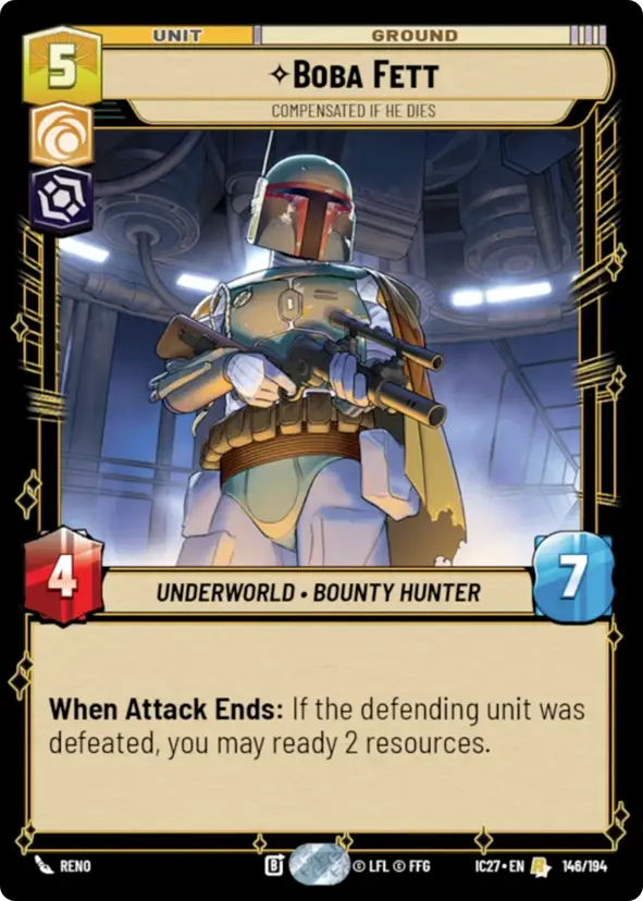Boba Fett, Compensated If He Dies
