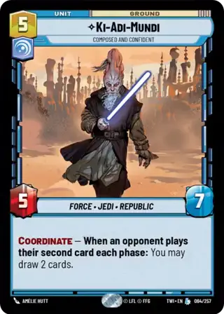 Ki-Adi-Mundi, Composed and Confident